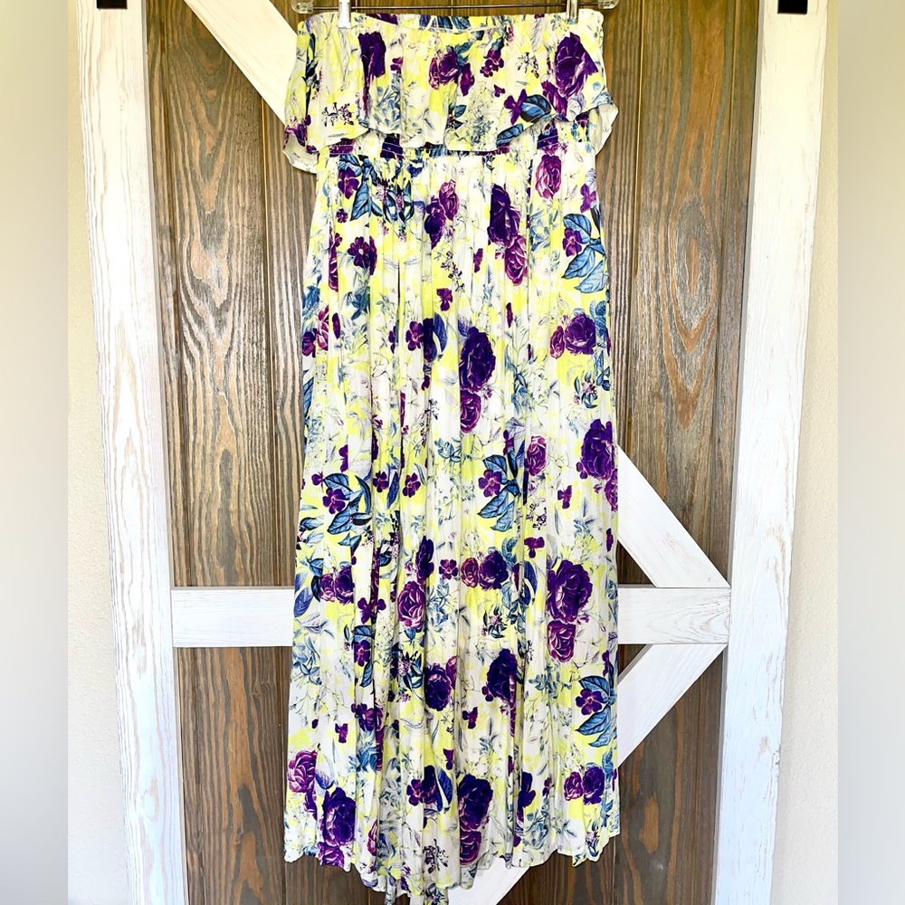 Torrid Floral Maxi Dress with Purple and Yellow
